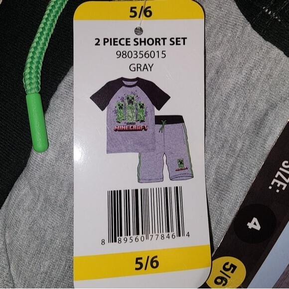 Minecraft Flip Sequin Boys 2 Piece Short Set Size 5/6 - Picture 6 of 12
